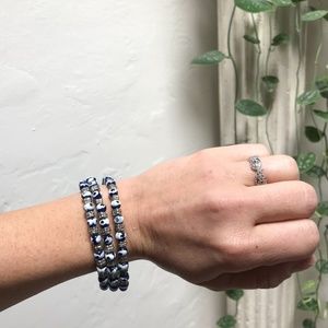 Blue and White Boho Bracelet